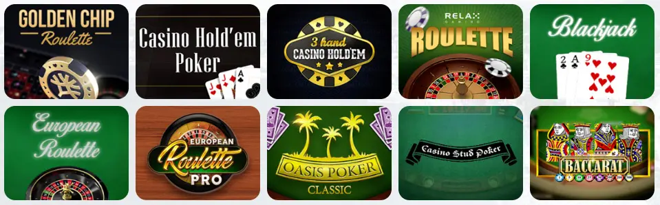 Giochi da tavolo al Scommettendo Casino
